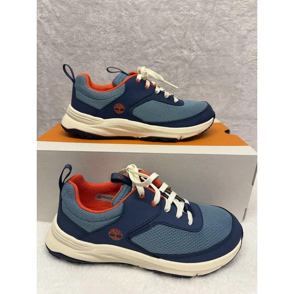 Timberland Junior Size 5 Sneakers Blue Mesh Lace Shoes - Picture 3 of 11